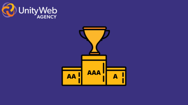 A pedestal labeled with A, AA, and AAA, with a trophy in the middle