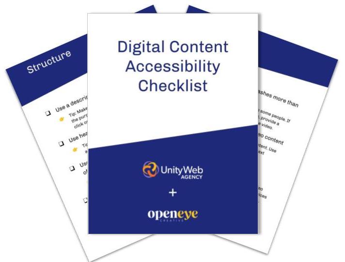 A preview of the digital content accessibility checklist.