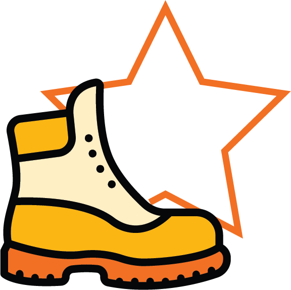 illustration of work boot with star